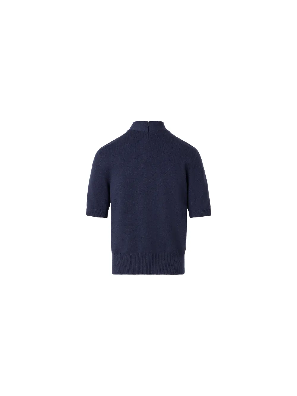Short Sleeve Cashmere Sweater with Knot Detail - 3