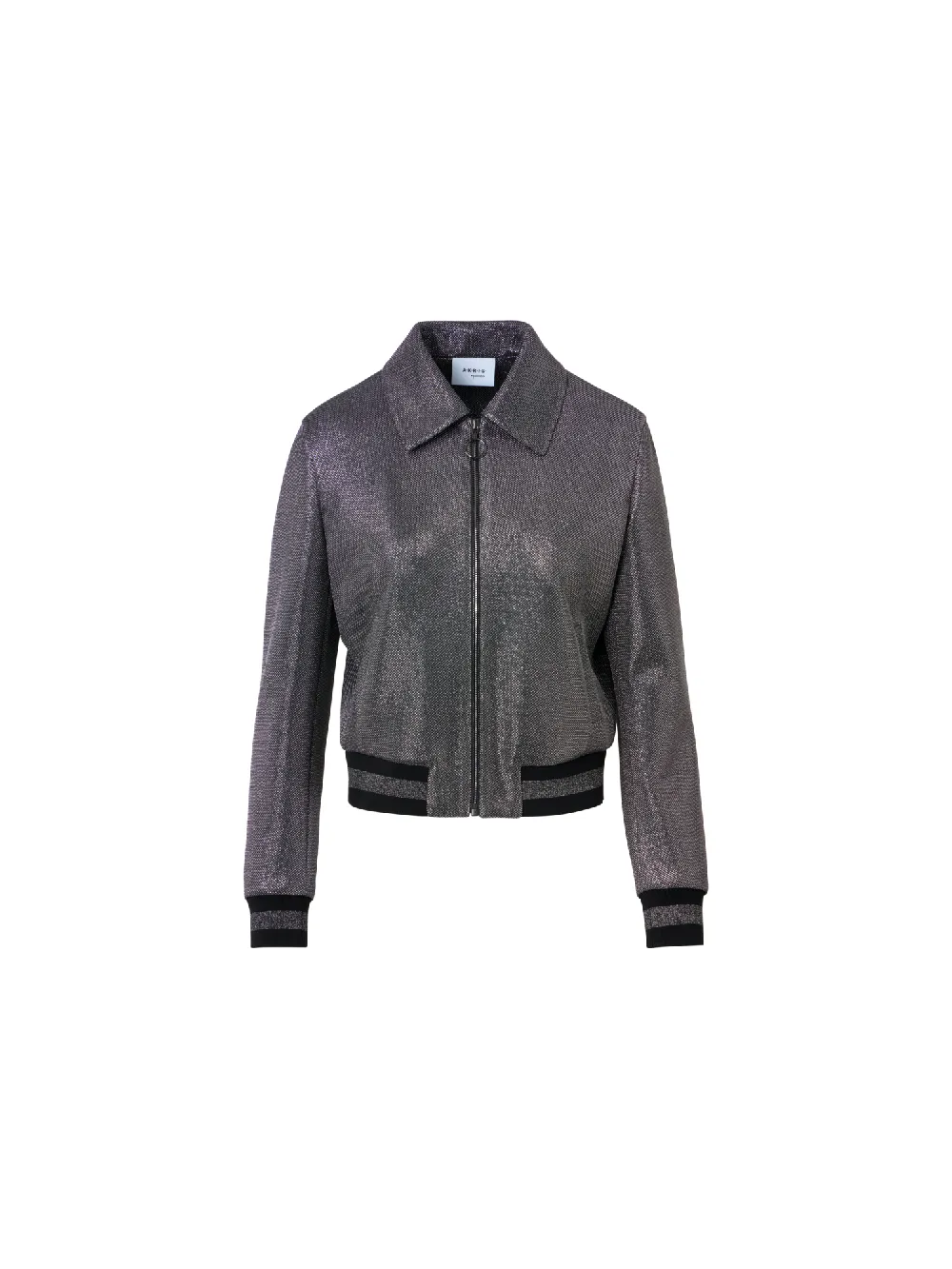 Metallic Birdseye Jersey Bomber Jacket