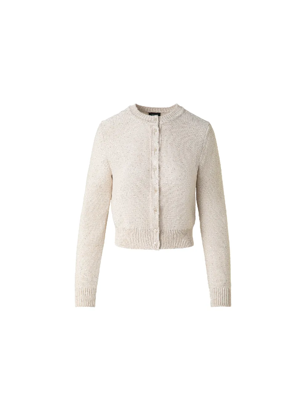 Cardigan in Linen Cotton with Micro Sequins