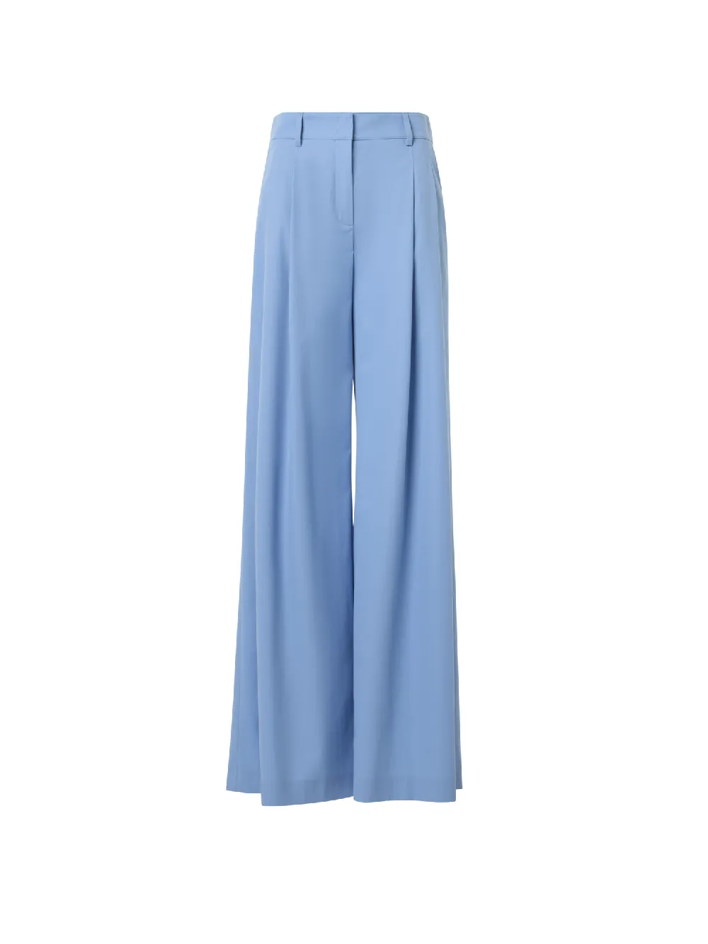 Cotton Stretch Gabardine Wide-Leg Pants