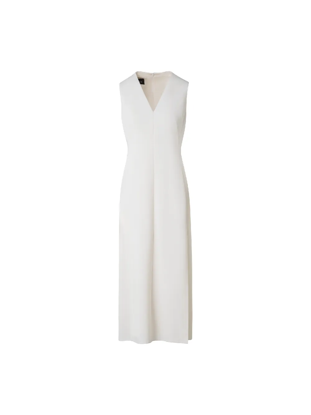 V-Neck Midi Sheath Dress in Wool Double-Face