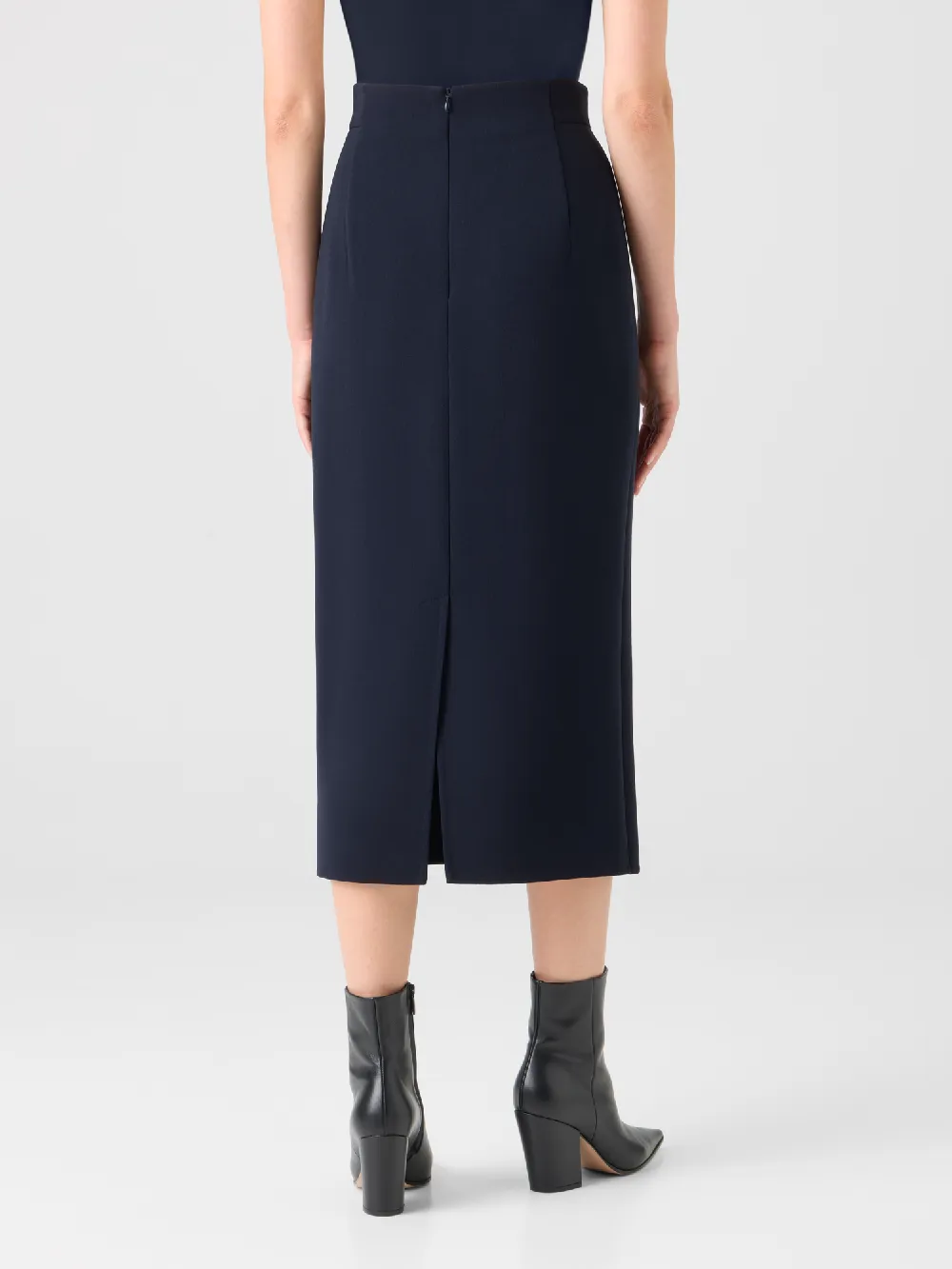 Wool Bi-Stretch Double-Face Midi Pencil Skirt - 5