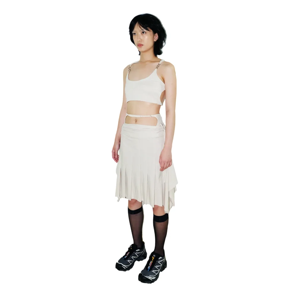 System Midi Skirt — Cream