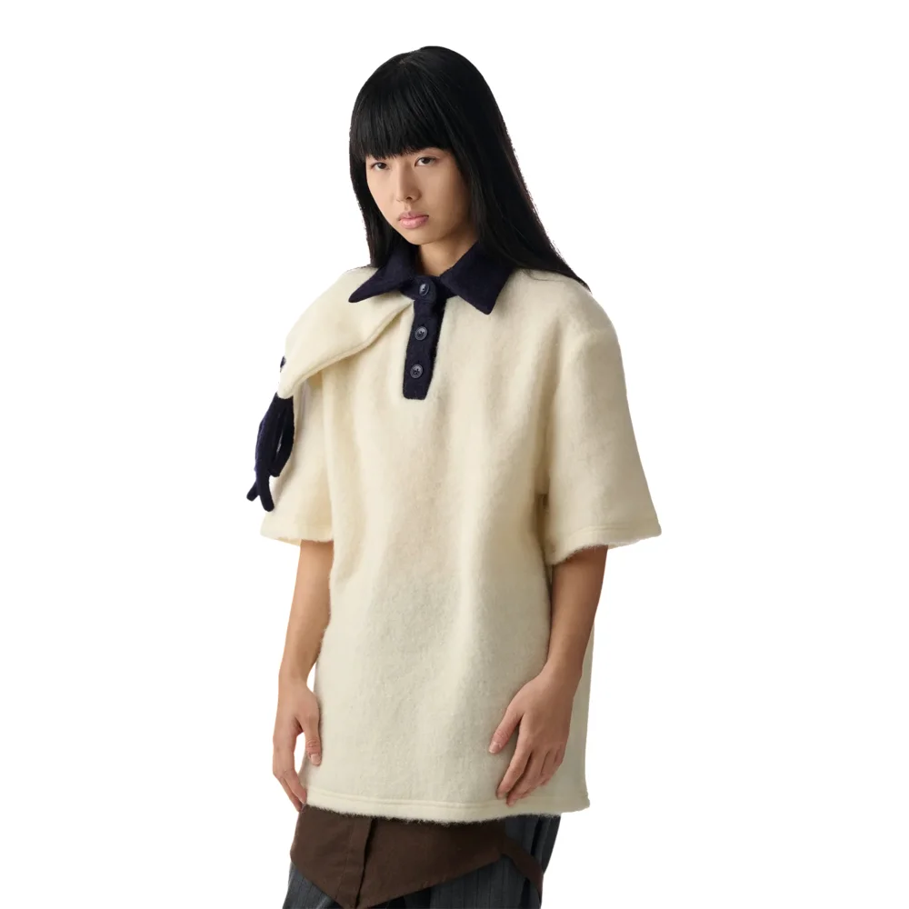 Ivory Scarf Wool Polo