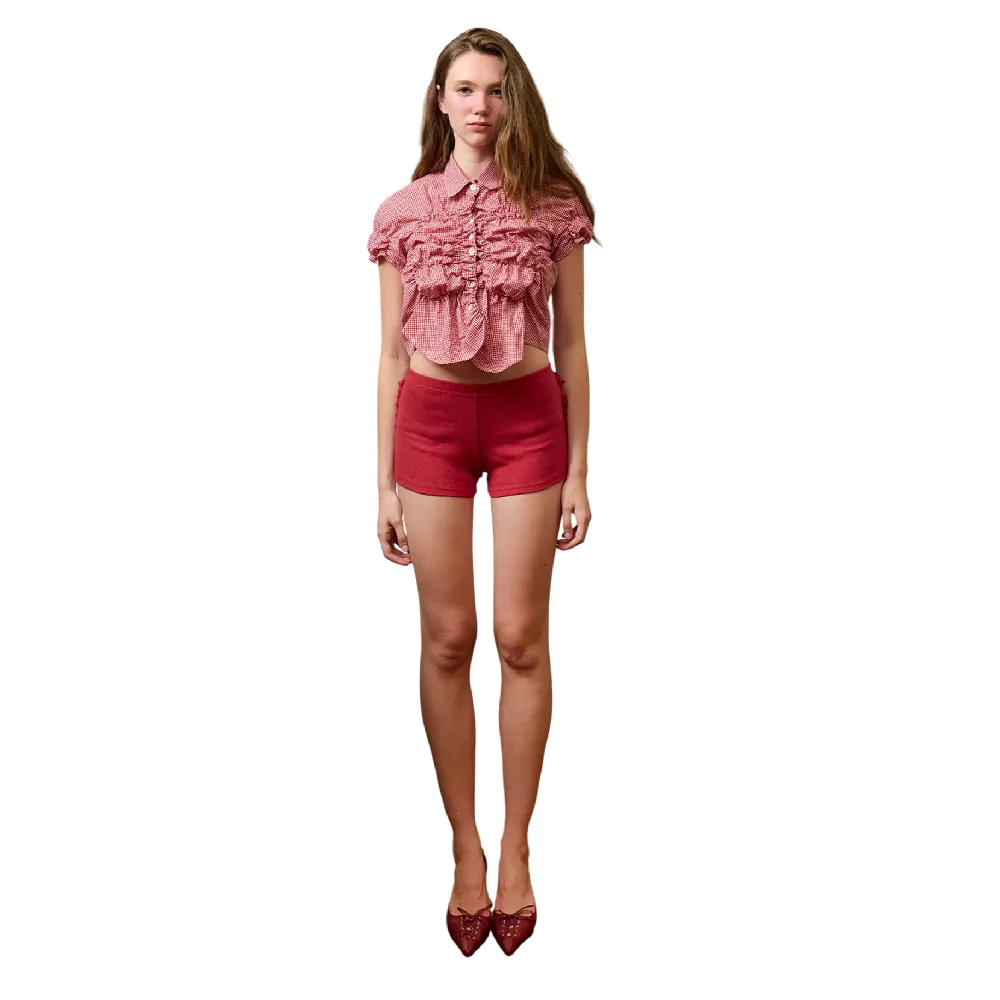 Red Shortcake Ruffle Shorts