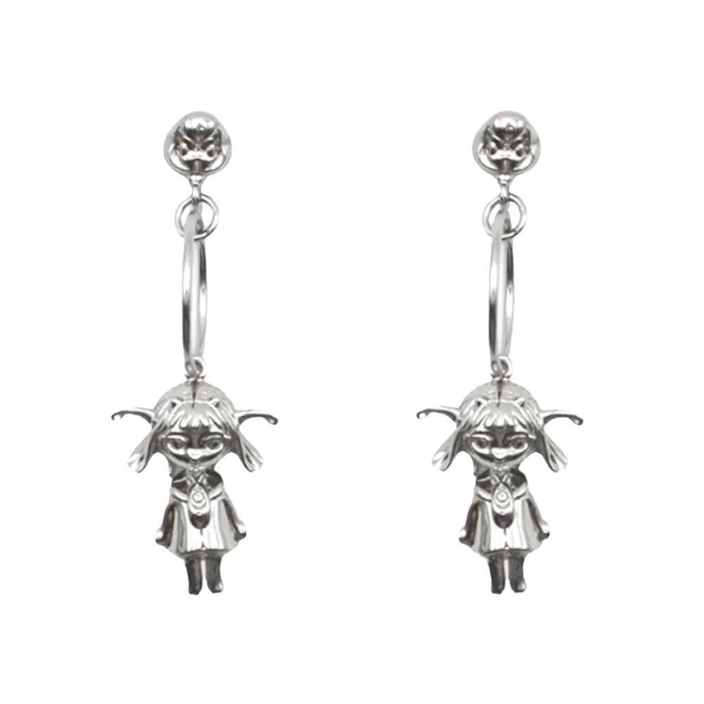 Lil Drop Hoop Earrings in Silver