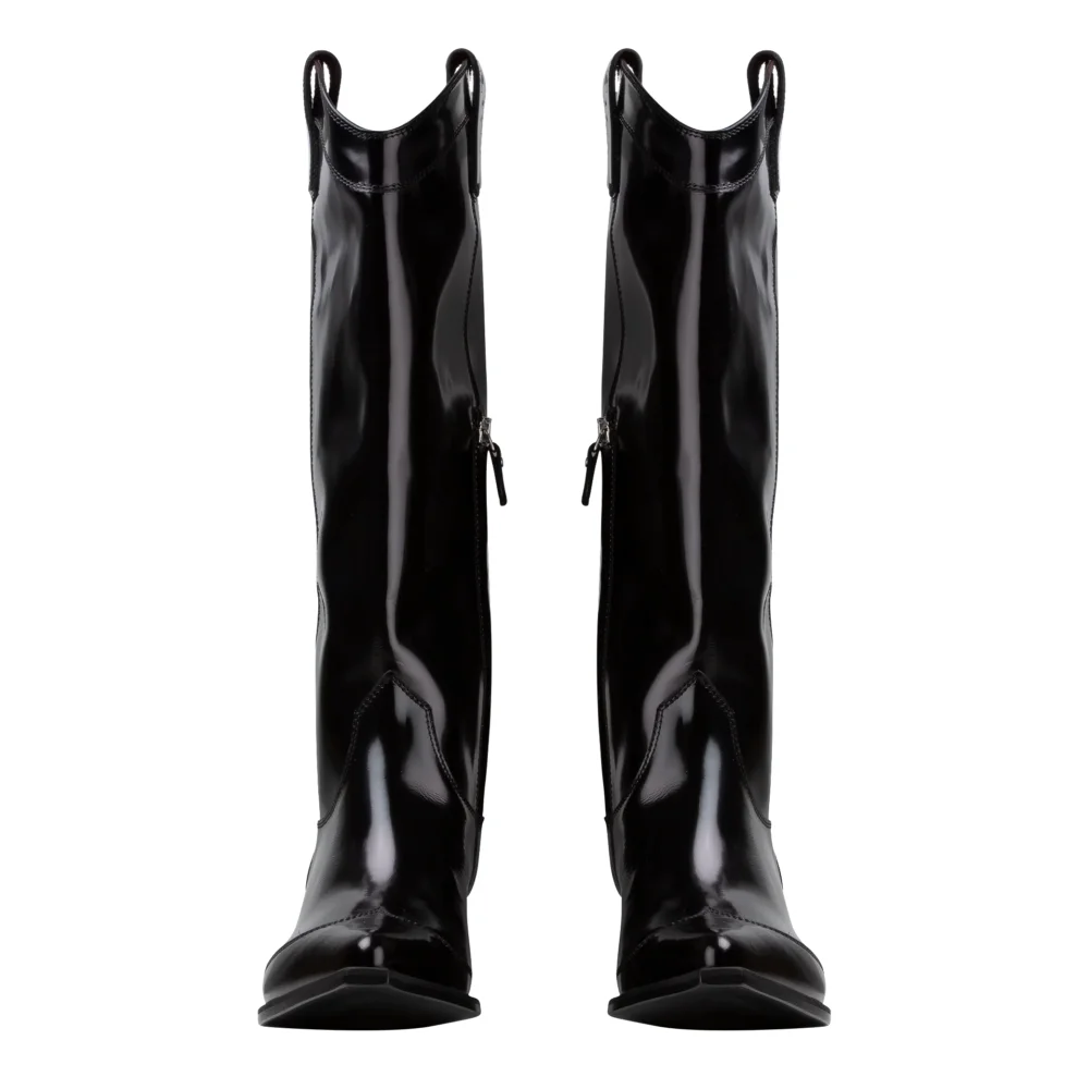 Stivale Donna High Cut Texan Boot — Black - 2