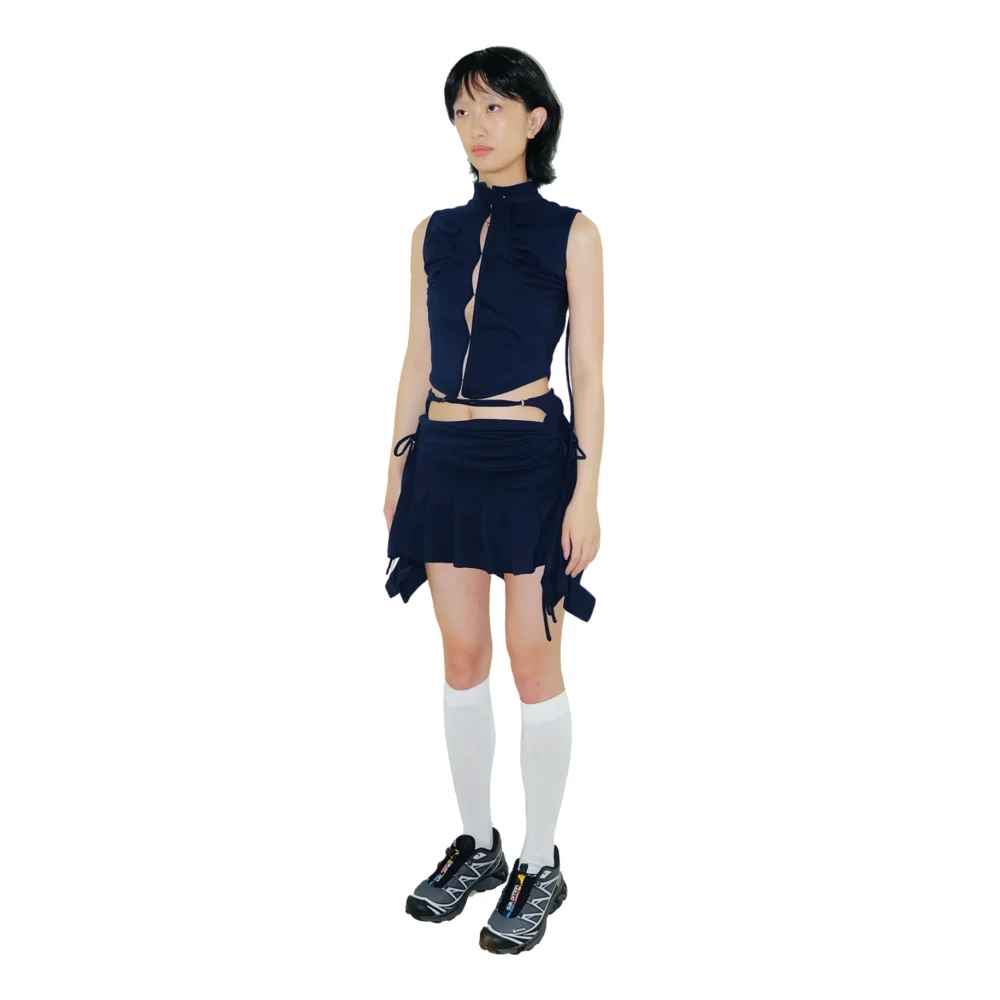 System Mini Skirt — Navy - 4