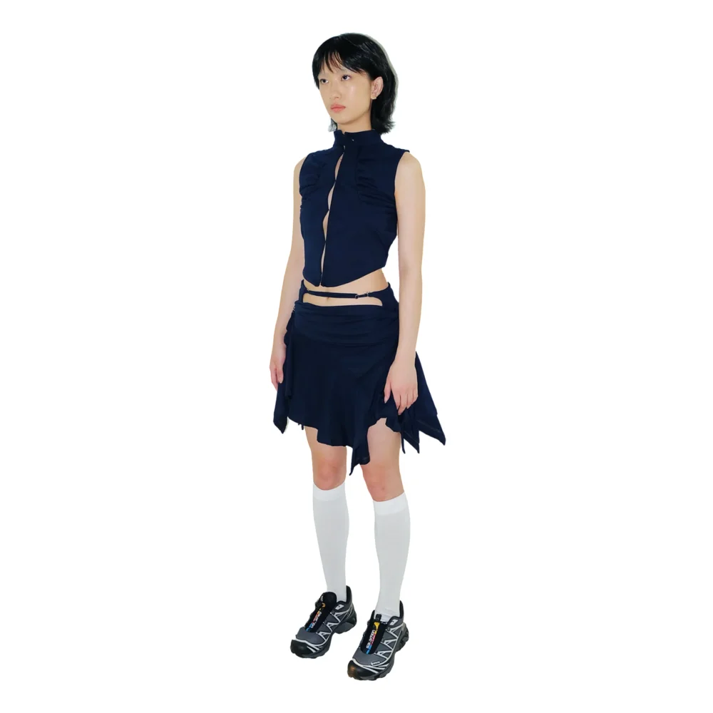 System Mini Skirt — Navy - 2