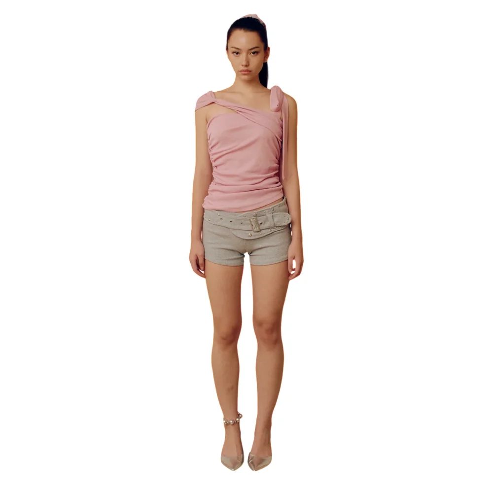 Heart Tie Asymmetric Top