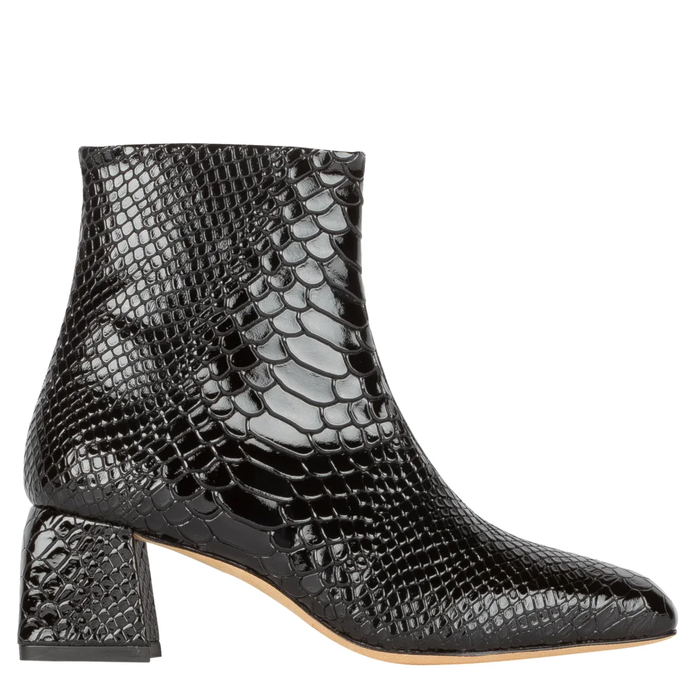 Marti Embossed Snake Boot — Black