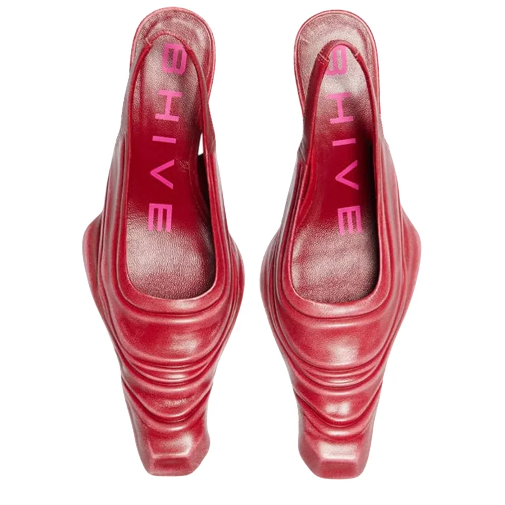 Slingback Mules in Flamingo