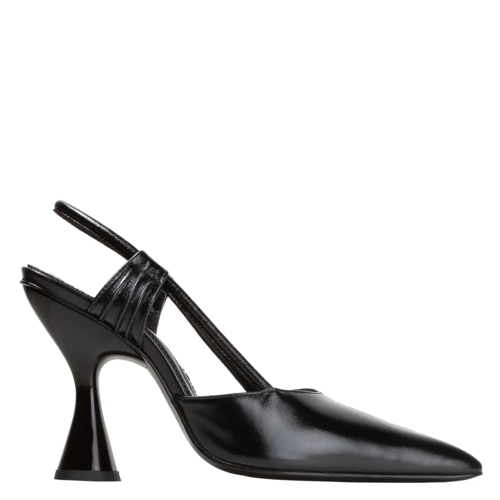 Stainless Slingback — Black Vitelas