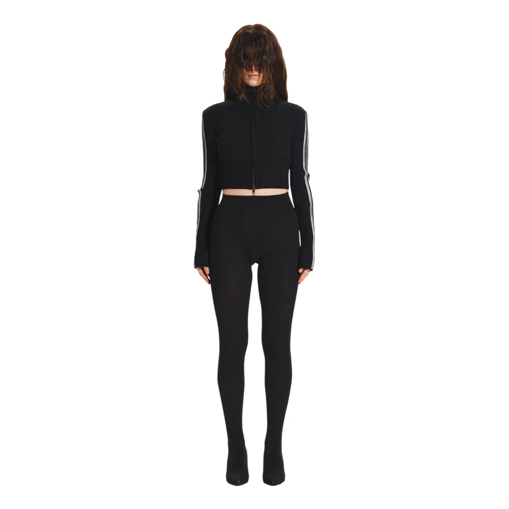 Dirty Knit Zip-up in Black