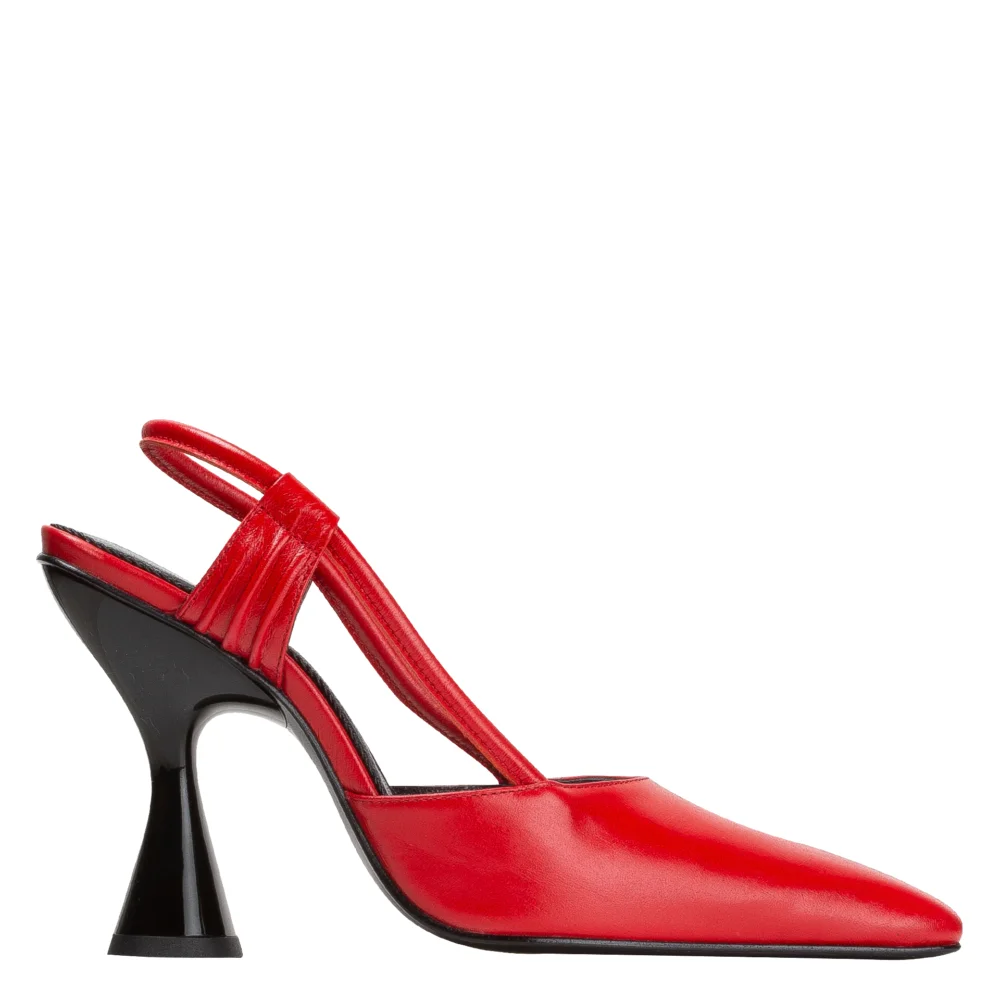 Stainless Slingback — Red Vitelas