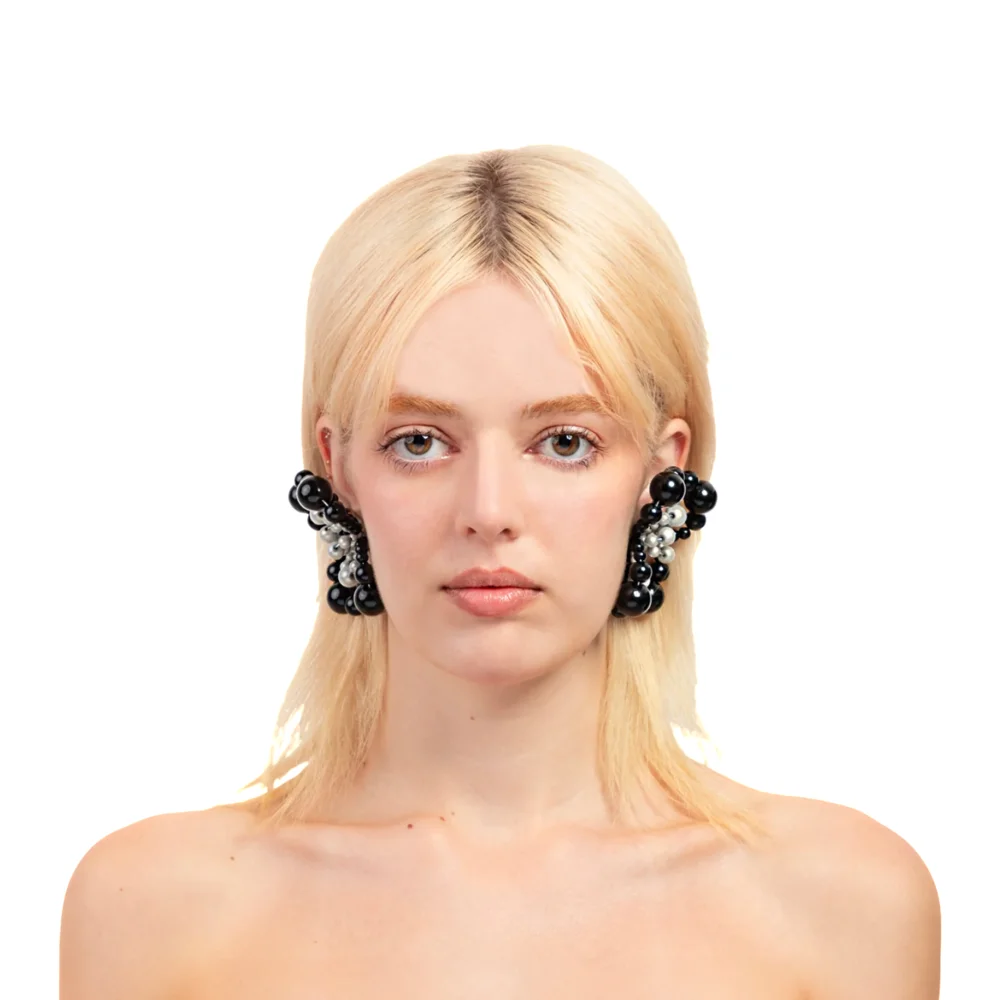 Candy Earrings — Black / Reflective Grey
