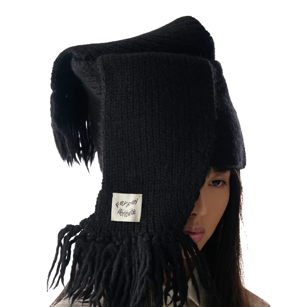 Black Scarf Tall Hat - 3