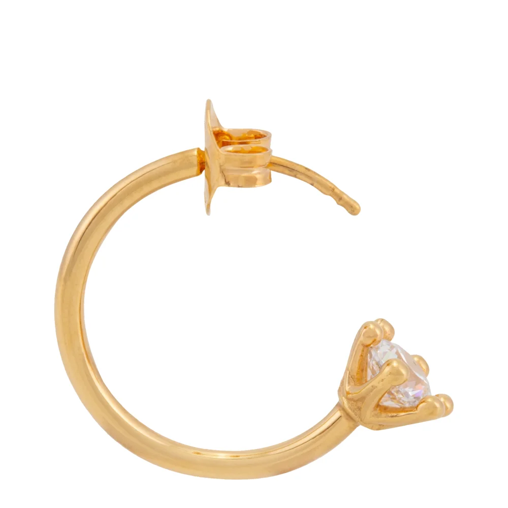 Gold / White Solitaire Hoop Ring