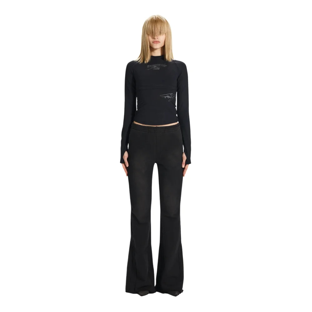 Dirty Flare Sweatpants in Faded Black