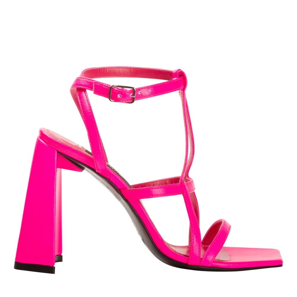 High Heel "A" Sandal — Hot Pink