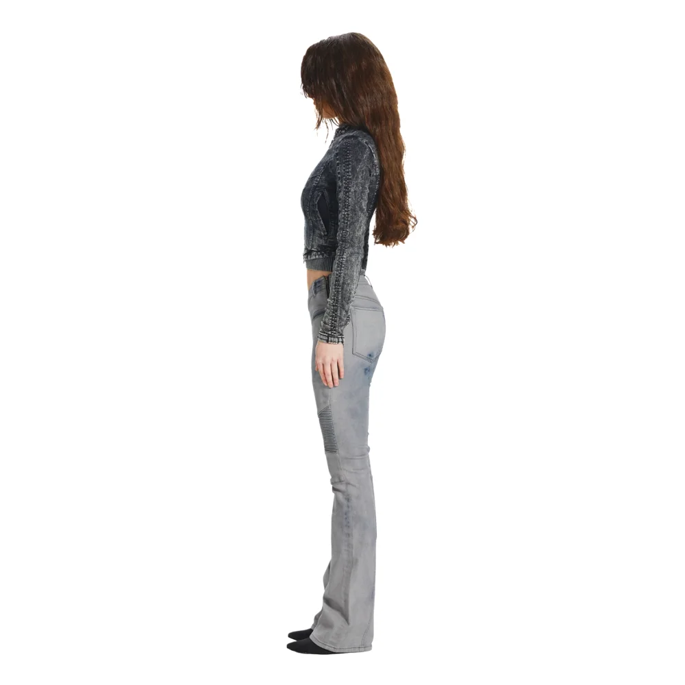 Moto Denim Jacket in Dark Blue - 3