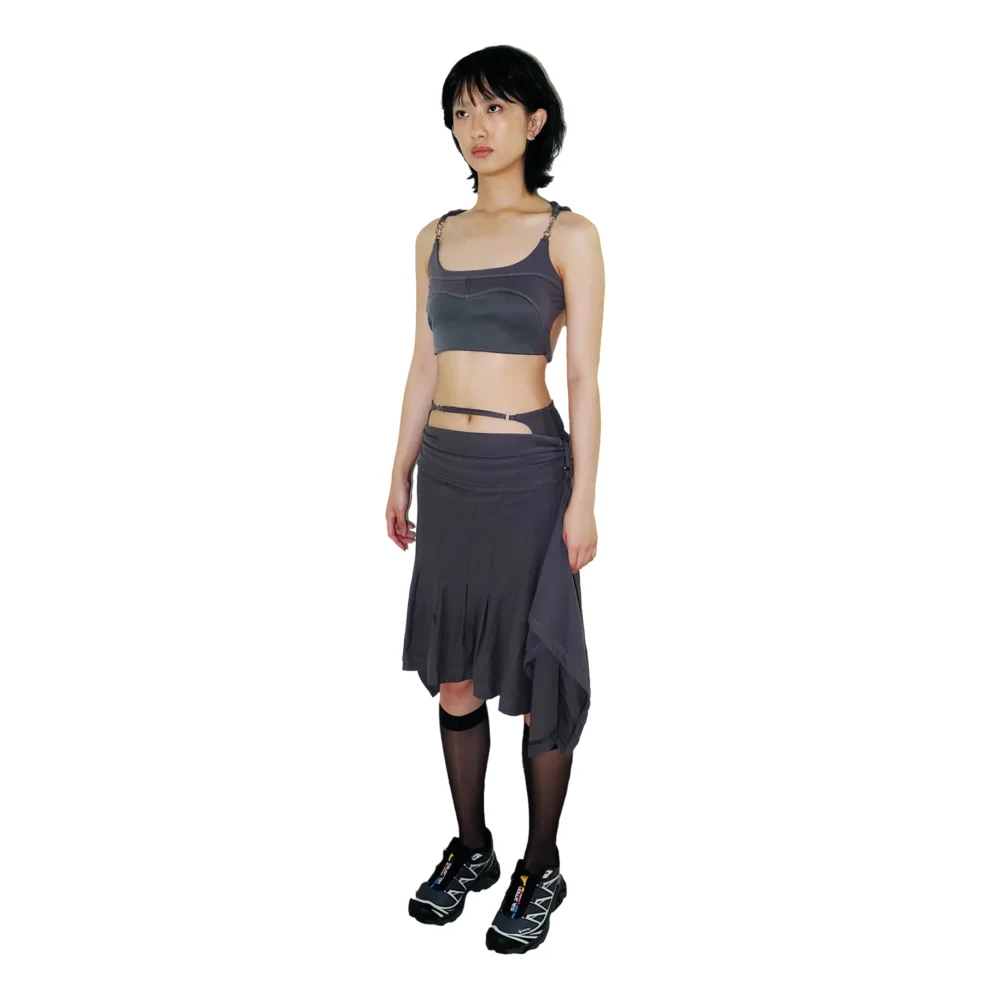 System Midi Skirt — Charcoal