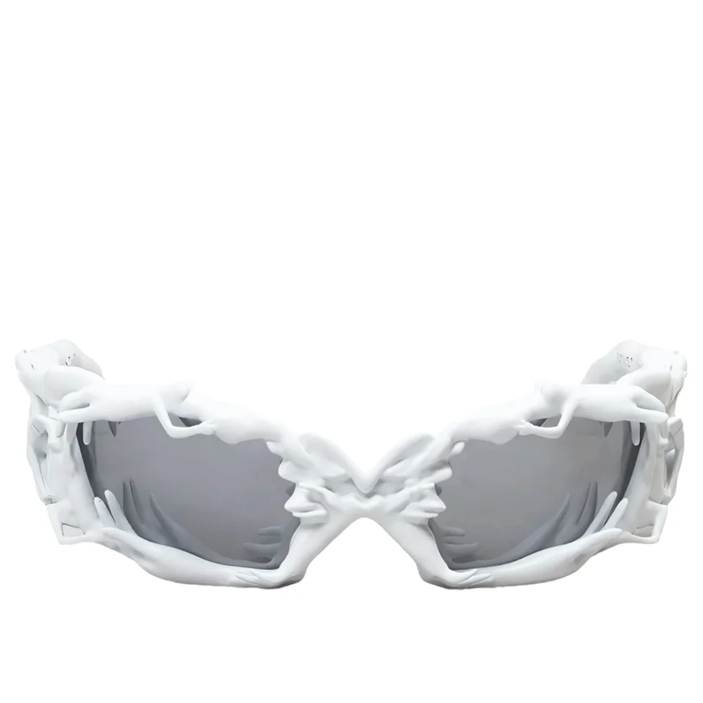 KP — 1 Nylon Frame 3D Printed Sunglasses — White