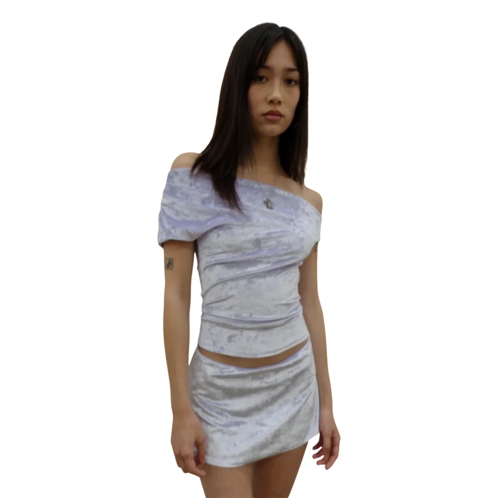 Olympia Top in Lavender Velvet