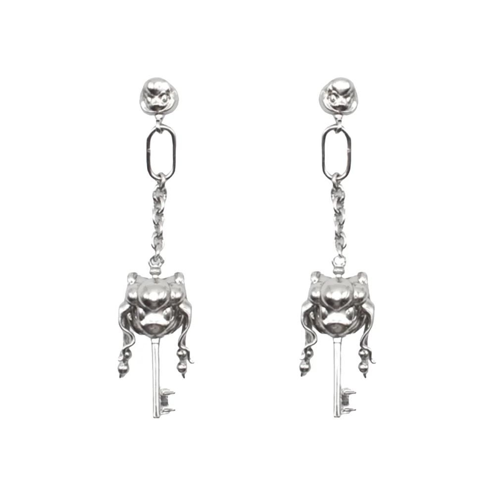 Key Drop Earrings in Silver