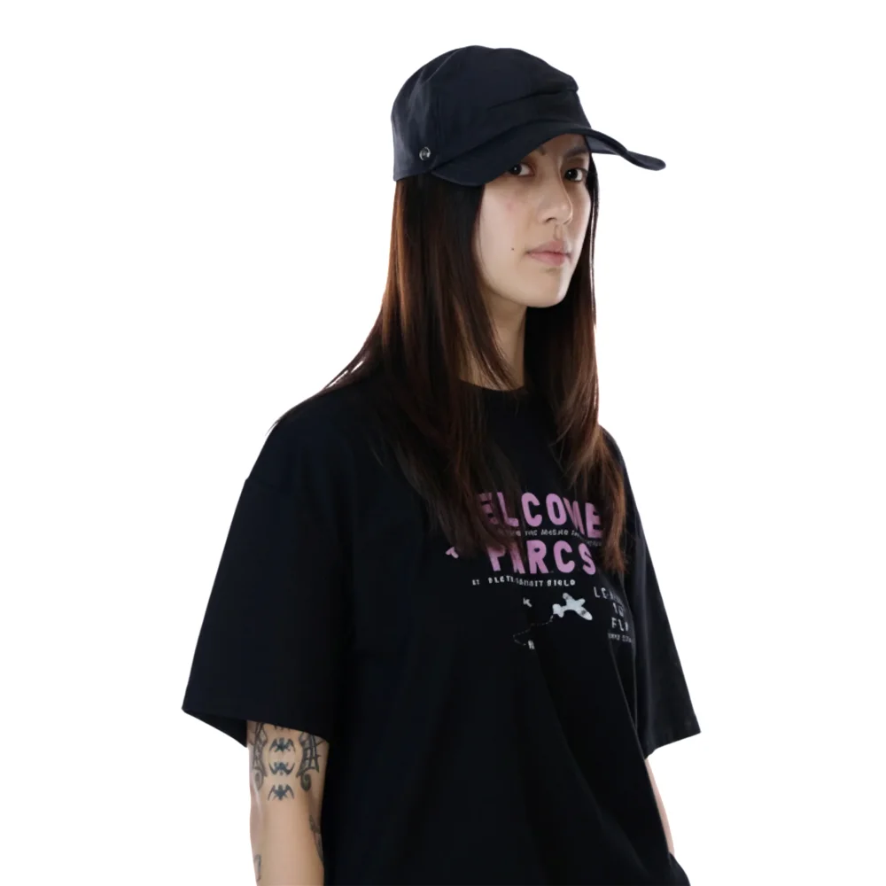 Black Double-Brim Cap