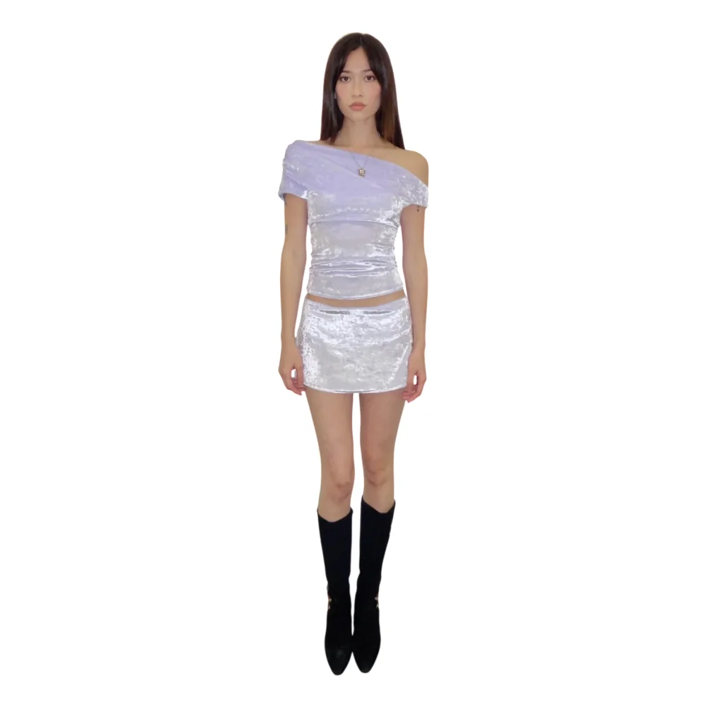 Olympia Skirt in Lavender Velvet