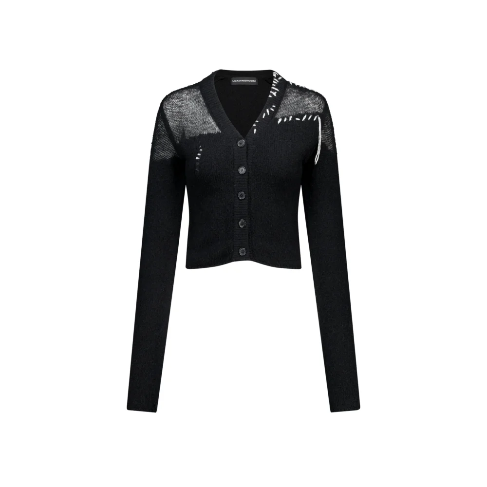 (Emma) Hand Stitch Cardigan in Black
