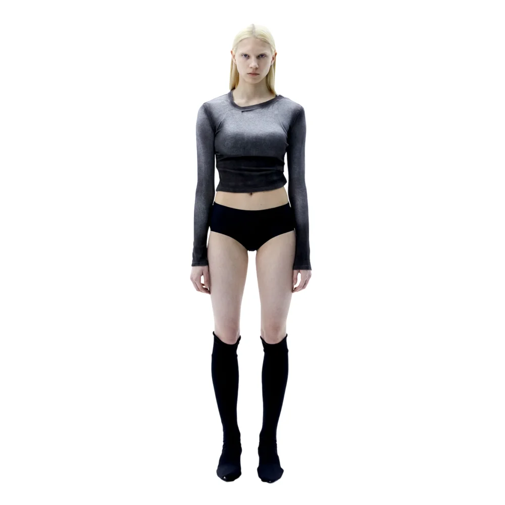 (Ariella) Work Long Tee — Charcoal