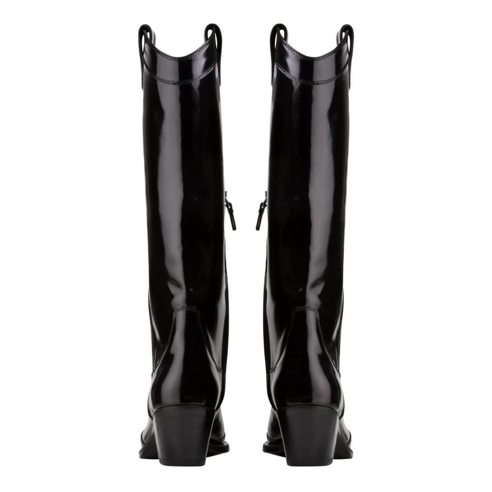 Stivale Donna High Cut Texan Boot — Black - 5