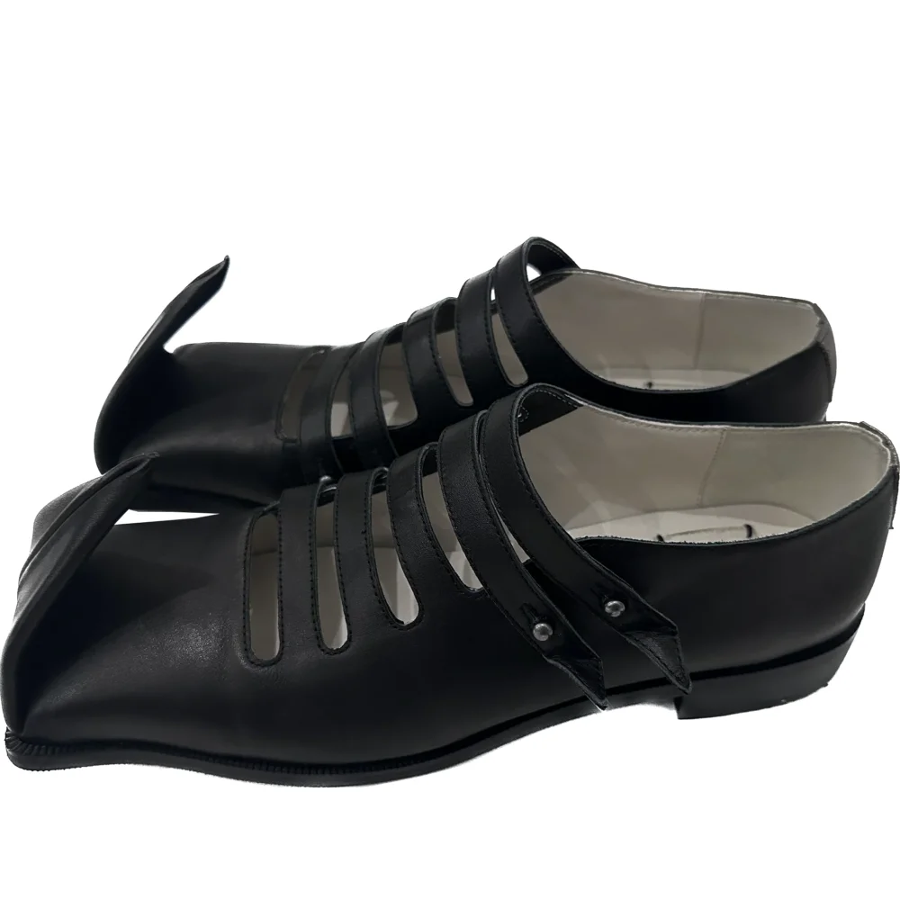 Black Origami Poulaines Shoes