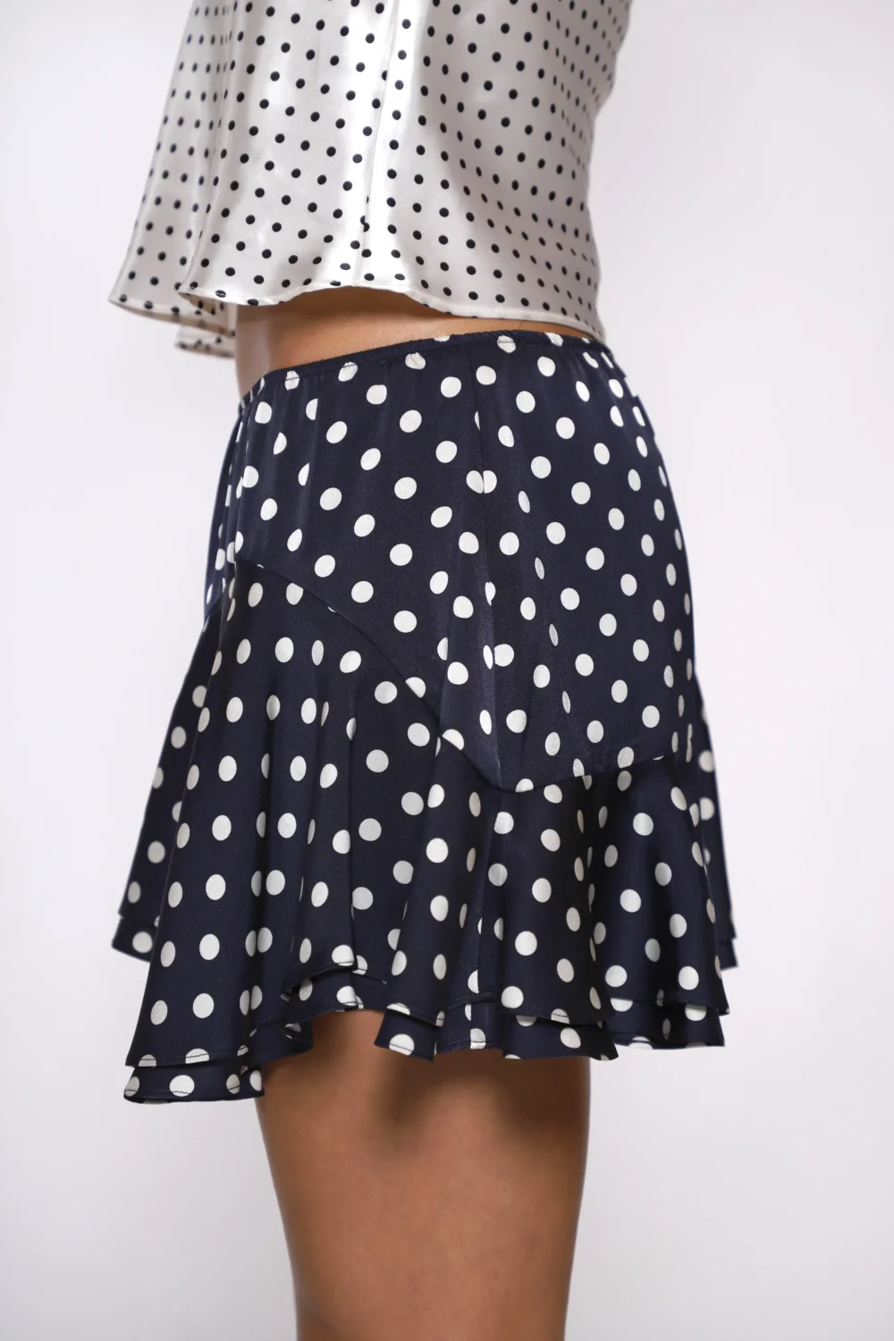 ZENO SKIRT IN NAVY POLKA DOT - 4