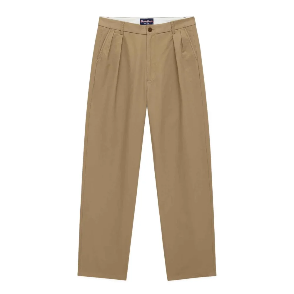 Men's Cotton Twill Pleated Relaxed Pant Khaki