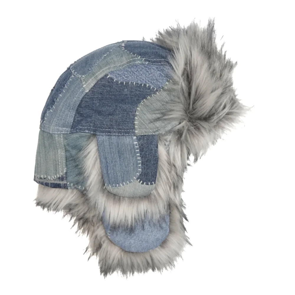 Hand-stitched Denim Trapper Hat