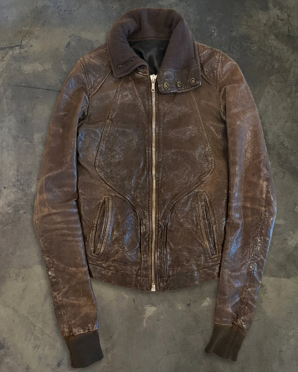 RICK OWENS SS2008 "CREATCH" HAMMERED LAMB INTARSIA JACKET
