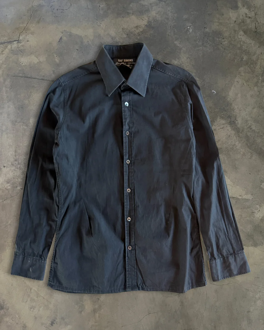 RAF SIMONS AW1998 RUNWAY BLACK BUTTON UP SHIRT