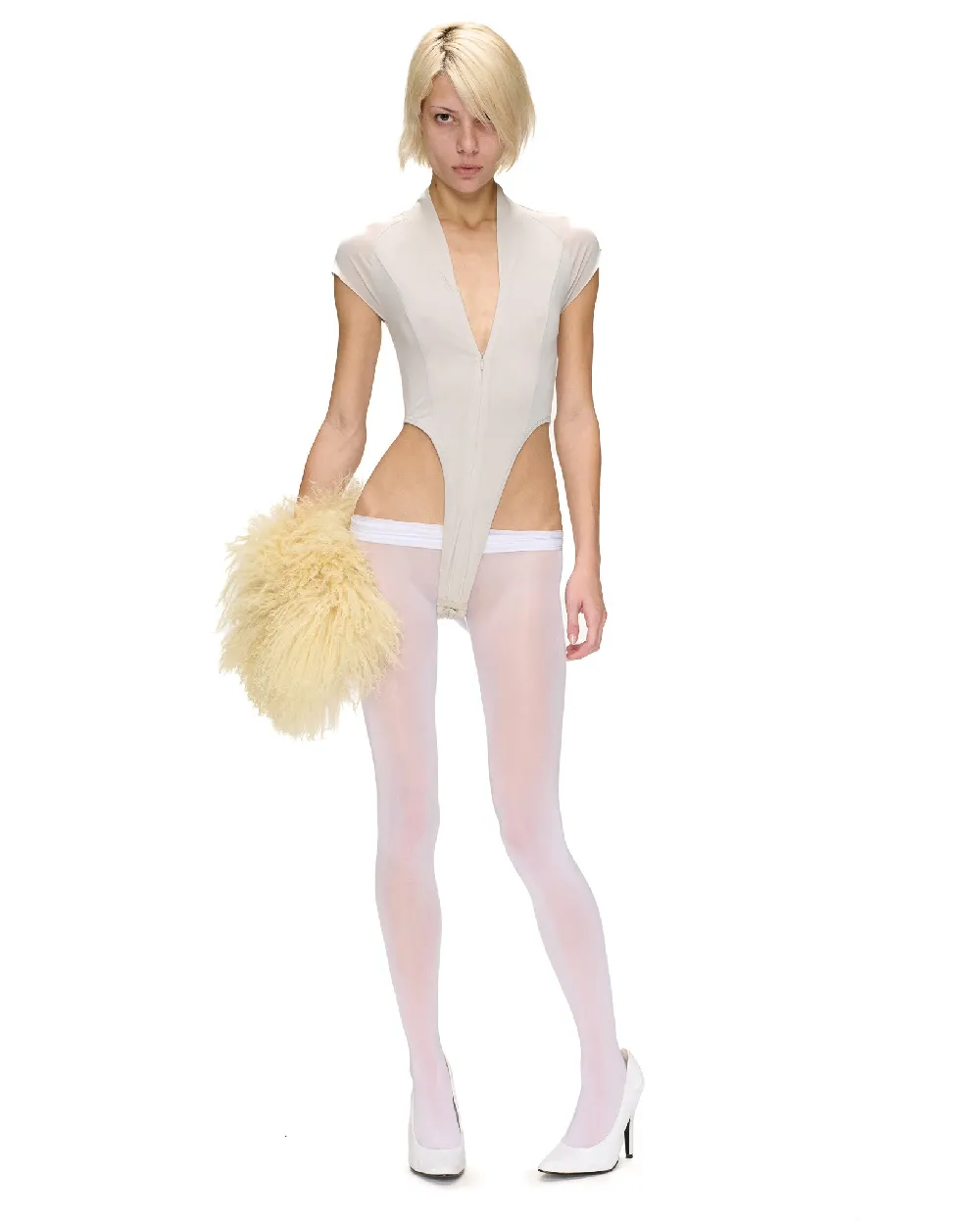 CAP SLEEVE ZIP UP BODYSUIT