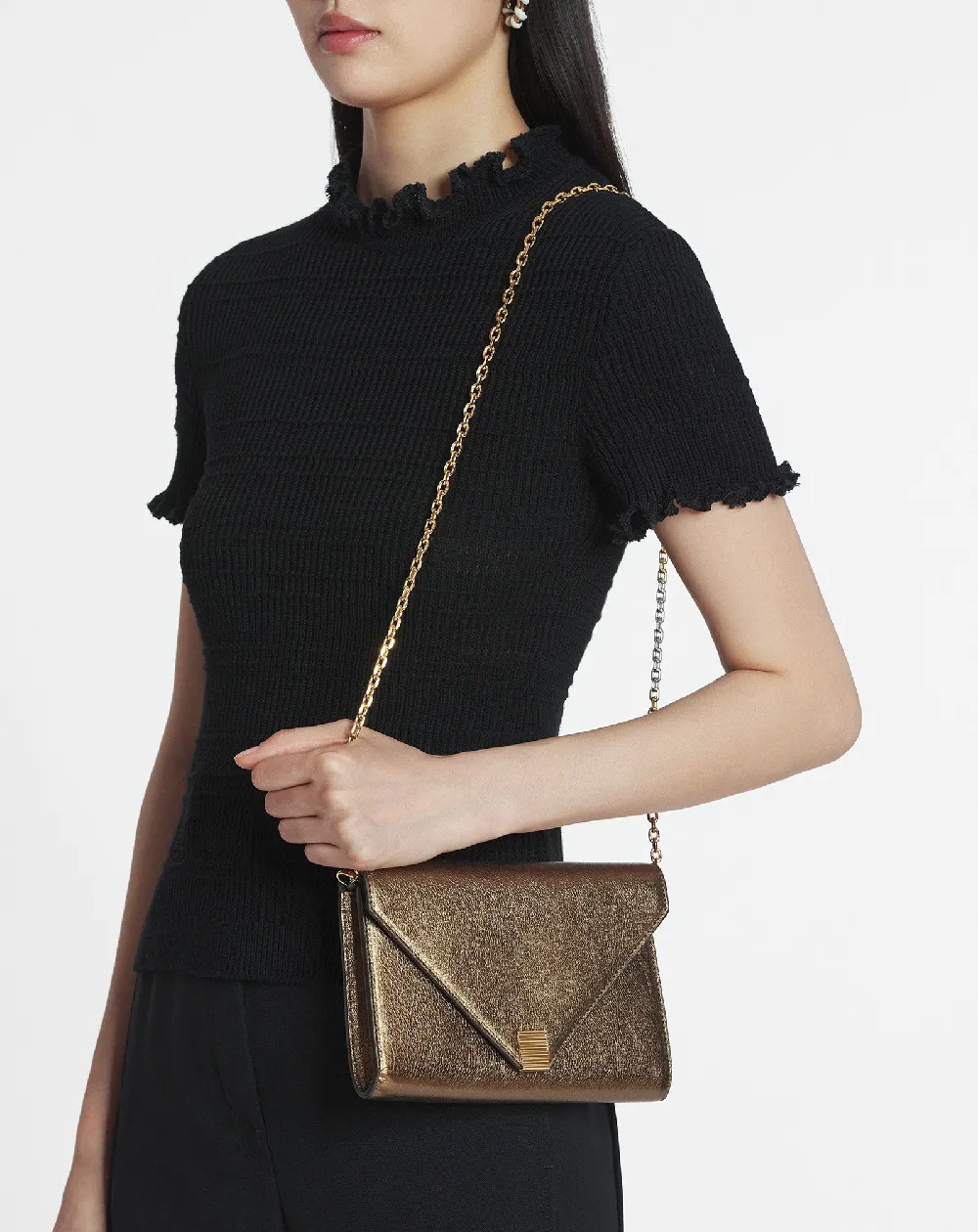 CONCERTO ARPÈGE WALLET BAG IN METALLIC GRAINED LEATHER - 2