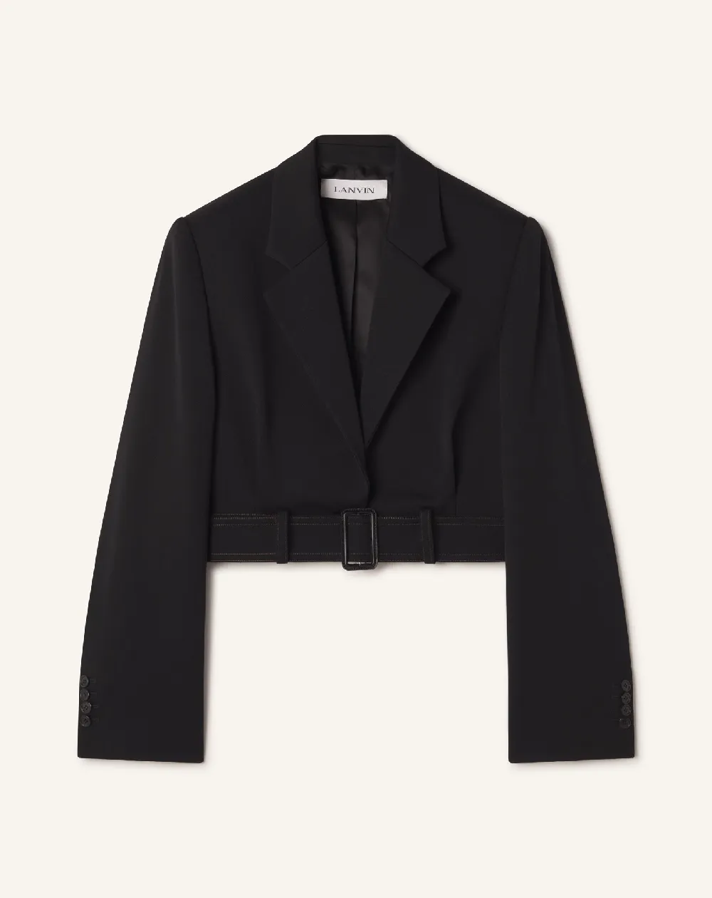 SHORT BELTED JACKET IN WOOL