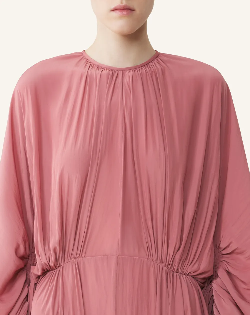 FITTED CHARMEUSE DRESS - 5