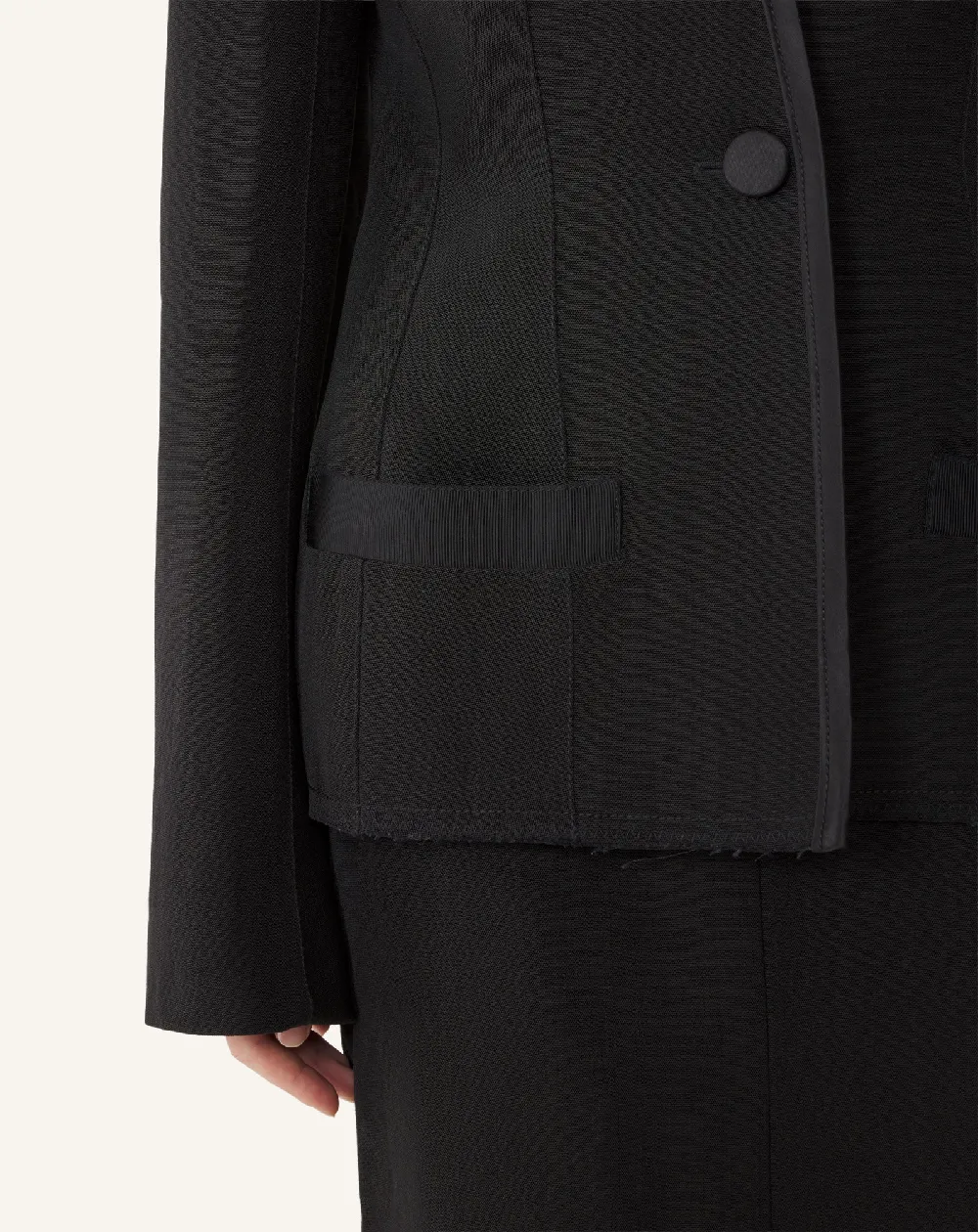 SILK AND VISCOSE OPEN-BACK JACKET - 5