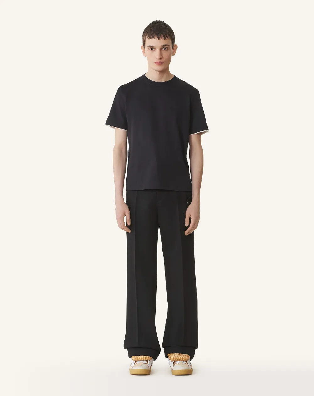 COTTON T-SHIRT WITH SILK DETAIL - 2