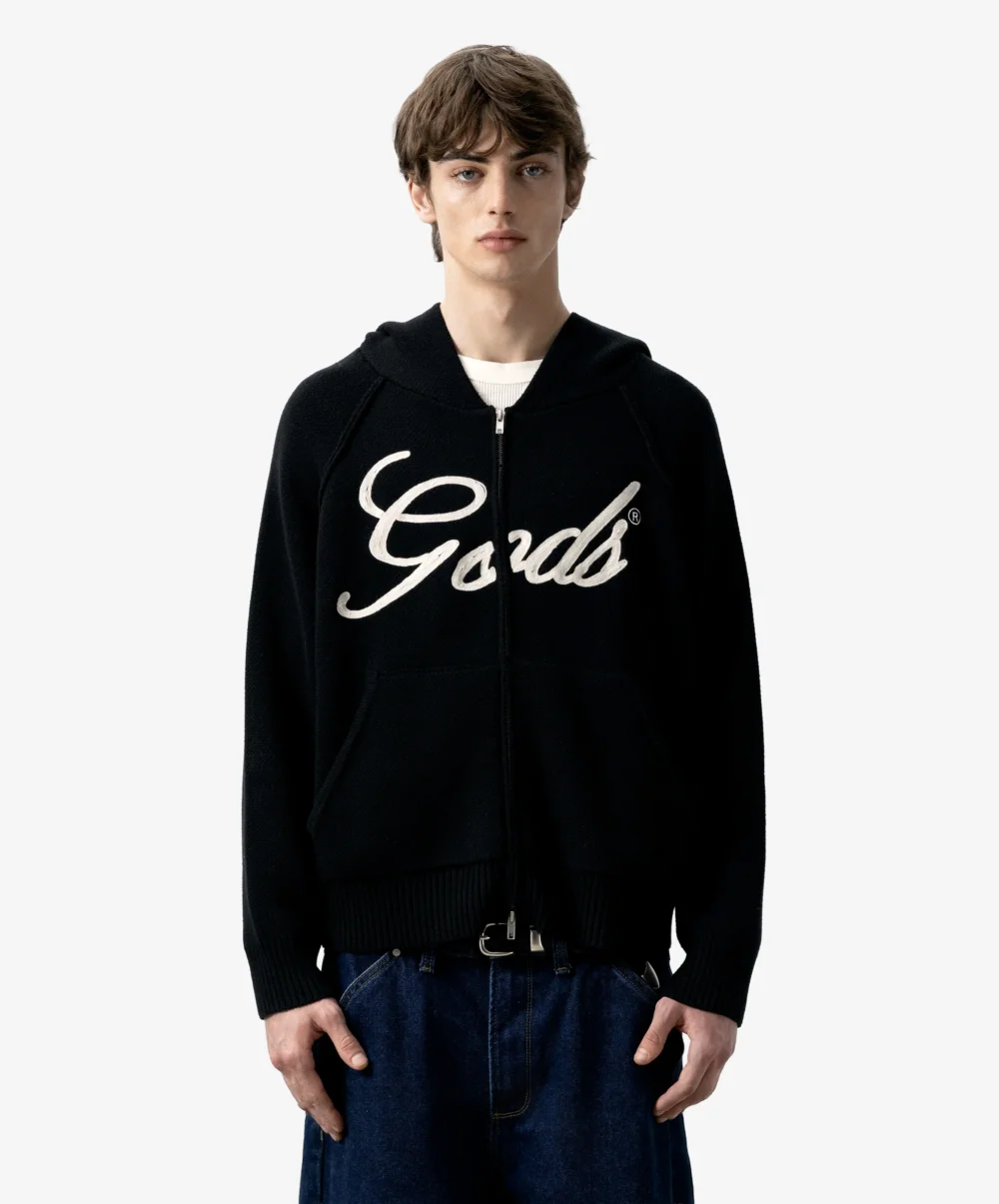 Gods Knitted Zipper Black