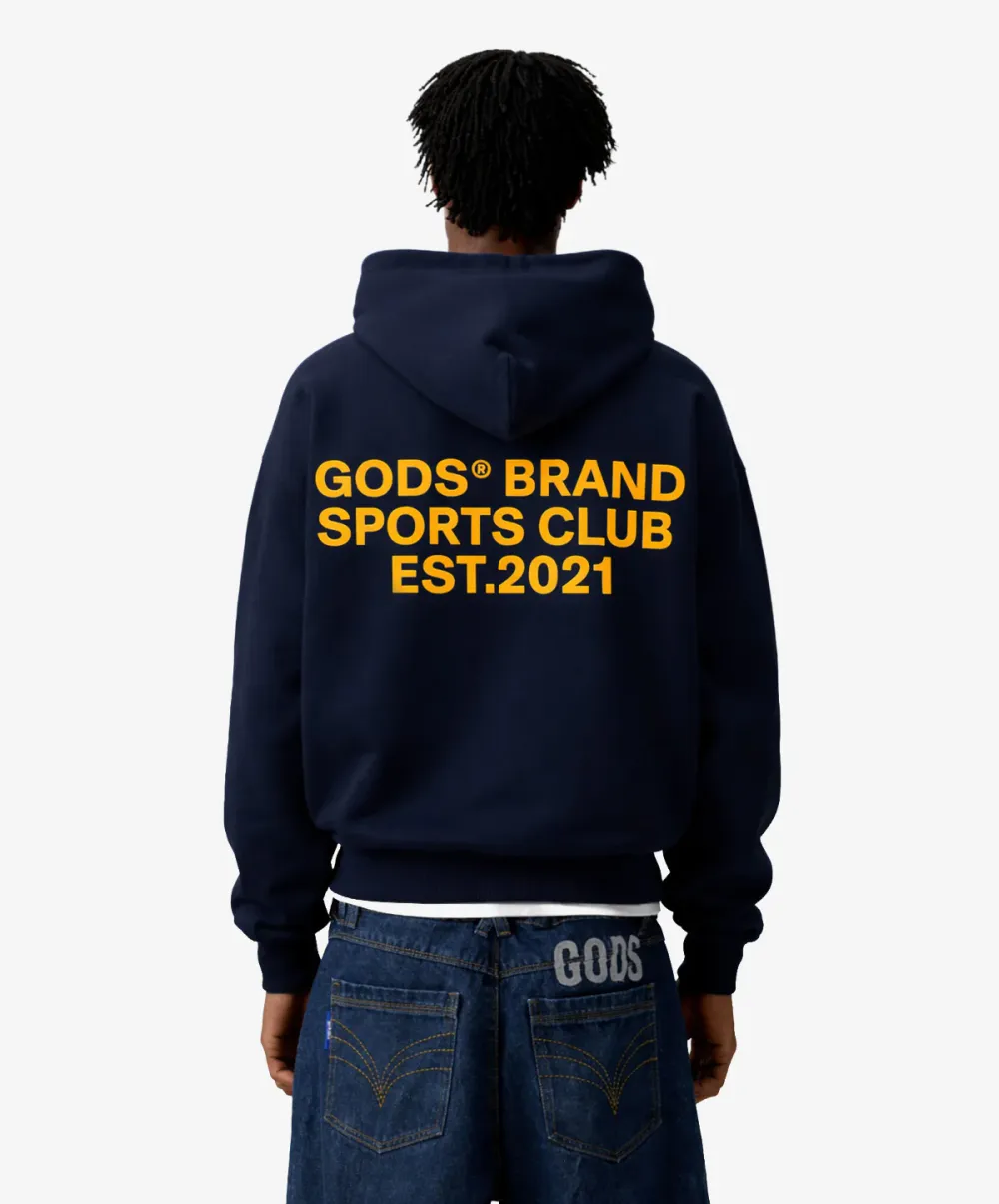 Gods® Brand Sports Club Hoodie Navy