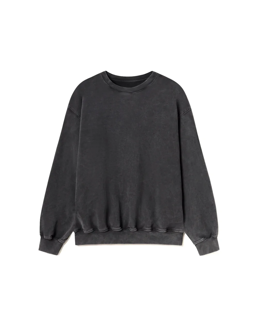 600 GSM 'Vintage Black' Crewneck