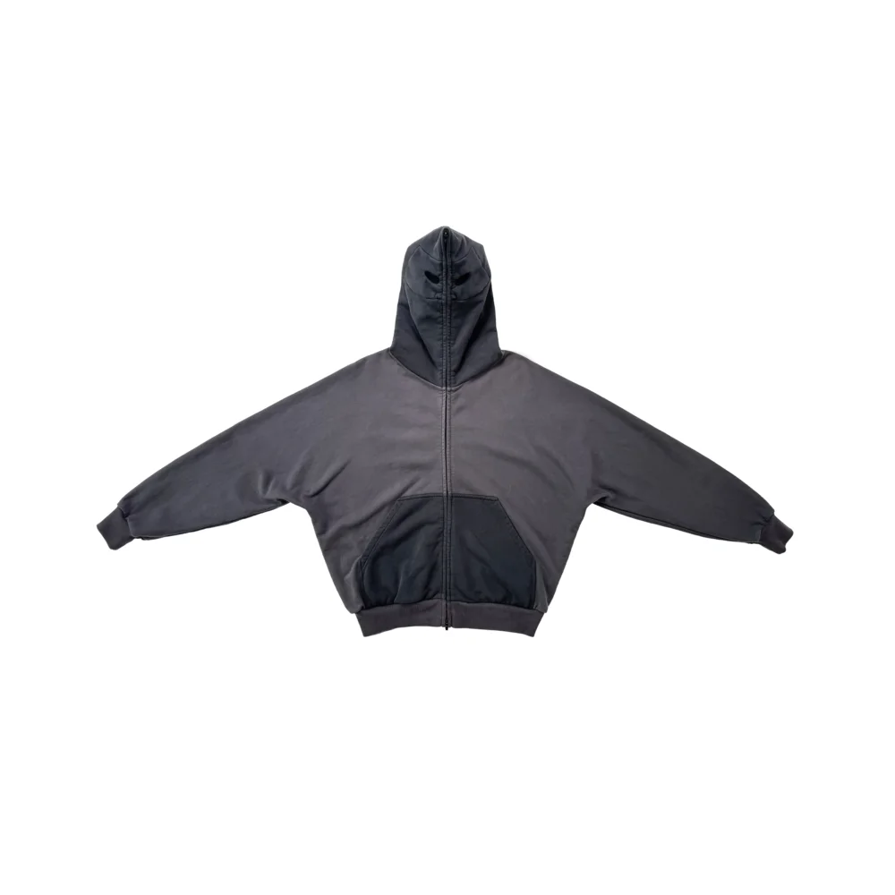 DOUBLE LAYERED TN1 HOODIE (GREY&PURPLE)